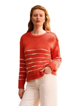Celtic & Co. Drop Stitch Breton Sweater in Burnt Orange at Nordstrom, Size X-Large