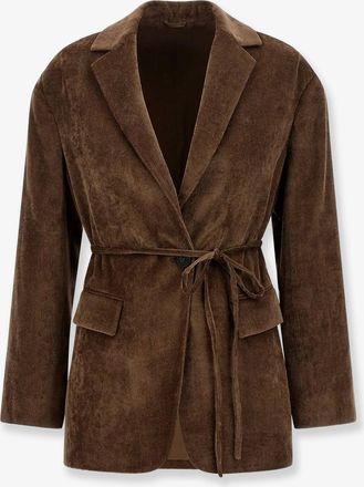 Brunello Cucinelli Blazer in velluto a coste con cintura - BRUNELLO CUCINELLI - gender_Woman