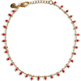 Madewell Enamel Chain Anklet in Varsity Red at Nordstrom