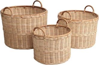 Happimess Vista Handwoven Rattan Nesting Storage Baskets with Handles in Natural at Nordstrom