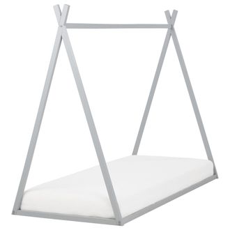 Beliani Beliani - Cama Infantil Con Dosel De Madera De Pino Gris 90 X 200 Cm Saurat
