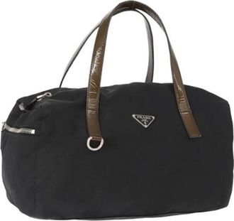 Prada Pre-owned Handbags, female, Black, Size: ONE SIZE Pre-owned Vintage Nylon Handbag