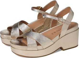 Aerosoles Chabella Womens Wedge Shoes Gold Metallic Textured Faux Leather : 8.5 M