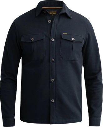 PME Legend Long sleeve shirt Comfort Heavy Tw - Heren - Casual Overhemden - Blauw - XL - Katoen - Overhemden