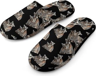 Generic Lemur Mens Cozy Memory Foam Slippers Warm Cotton House Shoes Comfy Slipper for Indoor Outdoor