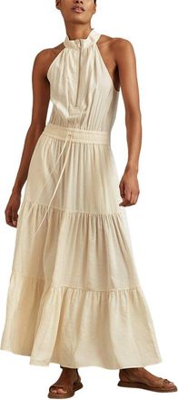 Reiss Taylor Halter Zip Front Midi Dress