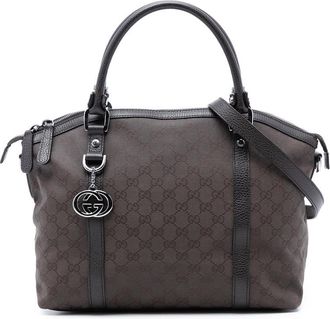 Gucci Pre-owned Gucci GG Canvas Charm Dome Satchel 341503 213048