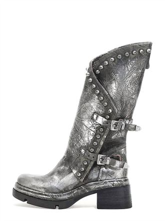 A.S.98 Womens Easton Studded Boot In Antique Silver