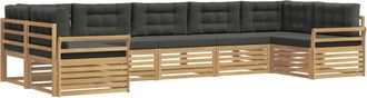 vidaXL Conjunto De Sof&aacute;s De Exterior 7 Uds. Blanco Y Antracita Vidaxl