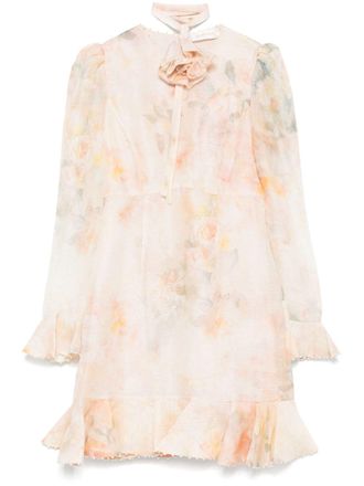 Zimmermann Crush Flower mini-jurk - Beige