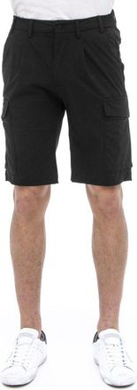 People of Shibuya Mens Cargo Shorts Regular Fit - Black Elastane - Size EU 52 (Mens)