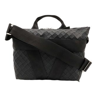 Bottega Veneta Black Intrecciato Handbag Shoulder Bag (Pre-Owned)