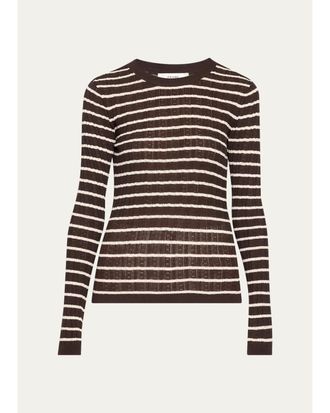 Frame Denim The Pointelle Striped Sweater