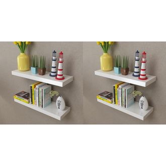 vidaXL Estantes De Pared 4 Unidades Blanco 60 Cm Vidaxl