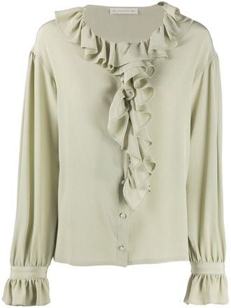 Etro Blouse met ruche - Groen