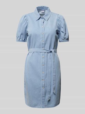Vero Moda Knielanges Jeanskleid mit Bindeg&uuml;rtel Modell ABIGAIL in Jeansblau, Gr&ouml;&szlig;e S