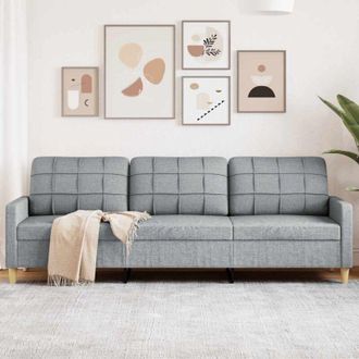 vidaXL Sof&aacute; De 3 Plazas De Tela Gris Claro 210 Cm Vidaxl