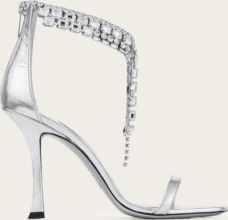 Jimmy Choo London Womens Verity 100 Sandal In Silver