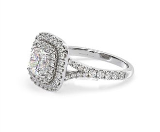 The Diamond Store Anastasia Lab Diamond Halo Engagement Ring 18K White Gold 1.85ct F/VS1
