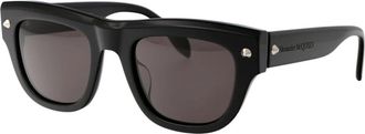 Alexander McQueen Stijlvolle zonnebril Am 0425S - Heren - Zonnebrillen - Zwart - 51 MM - Accessoires