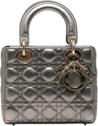 Dior Pre-owned Lady Handbag - Dames - Vintage Handtas - Grijs - ONE Size - Leer - Vintage