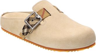 Burberry Urchin Suede & Canvas Mule
