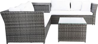 Safavieh Helga Outdoor Grey Living Set