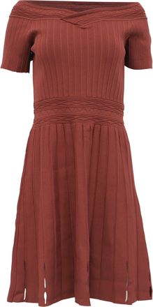 Sandro Sandro Lottie Off-Shoulder Dress in Burgundy Viscose