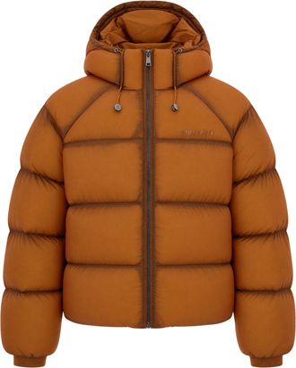 Daily Paper Clothing Burnt Orange Channel-Quilted Puffer Jacket