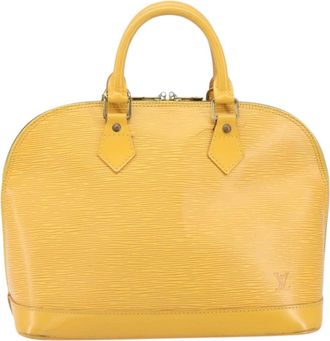 Louis Vuitton Alma Handbag Epi Leather Yellow Leather Handbag (Pre-Owned)
