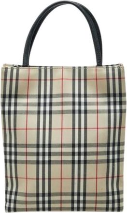 Burberry Pre-owned Tote Bag - Dames - Vintage Shopper - Beige - ONE Size - Leer - Vintage