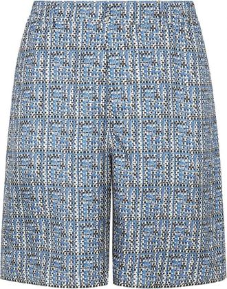 Fendi Printed Silk Shorts - Heren - Korte Broeken - Blauw - M - Korte Broeken
