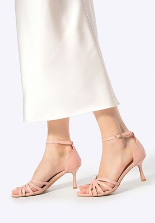 Wittchen Roze leren sandalen met hoge hak voor dames