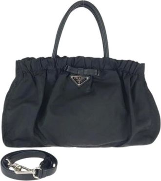 Prada Pre-owned Handbags, female, Black, Size: ONE SIZE Pre-owned Nylon Handbag