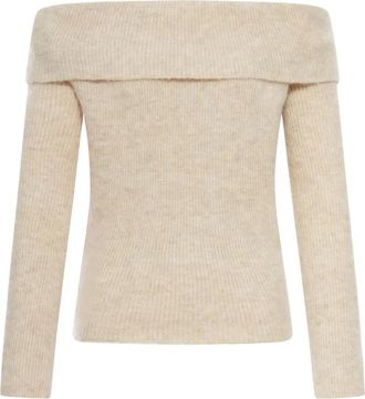 Rick Owens Maglione LS Cowl a coste - Toni neutri