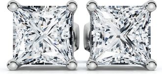 Pompeii3 1 - 4 Ct TW Princess Cut Diamond Studs in 14k Gold Earrings Lab Grown