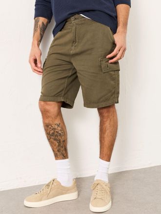 Fat Face FatFace Brecon Khaki Green Garment Dye Cargo Shorts