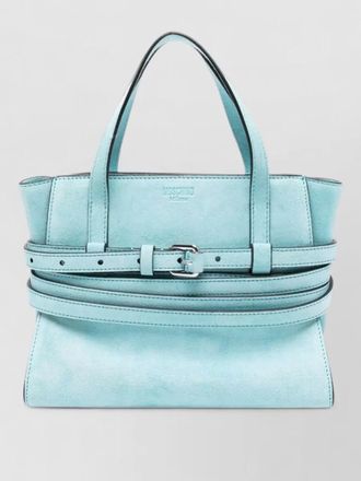 Moschino leather tote handbag belt detail strap