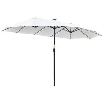 OUTSUNNY Sombrilla doble 450x265x240 cm crema