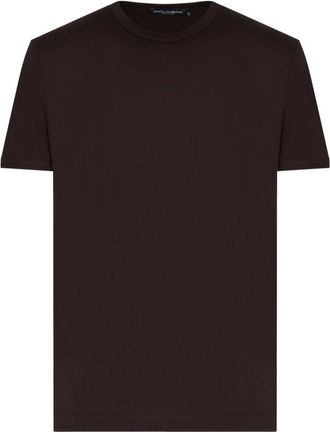 Dolce & Gabbana BRANDED NECK T SHIRT Size: 54, colour: BROWN