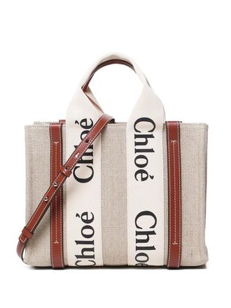Chlo&eacute; Borsa tote Woody piccola con logo - Toni neutri