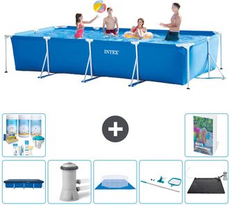 Intex Piscina Con Estructura Rectangular - 450x220x84 Cm - 7-piezas S21128