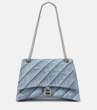 Balenciaga Crush Medium denim shoulder bag
