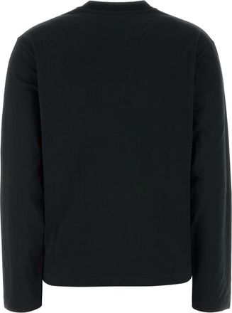 Jil Sander Womens Logo-Embroidered Cotton T-Shirt Black