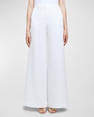 L'agence Gavin Wide-Leg Crepe Pants