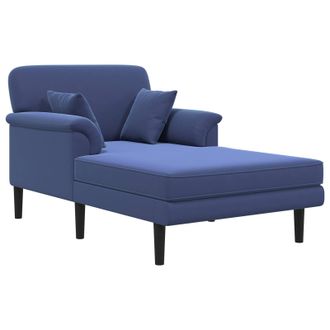 vidaXL Chaise Longue Azul Polic&iacute;a Terciopelo Vidaxl
