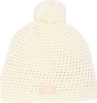 UGG Yarn Pompom Knit Beanie in Ivory at Nordstrom Rack