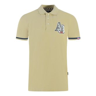 Aquascutum AQ 1851 Embroidered Tipped Beige Polo Shirt
