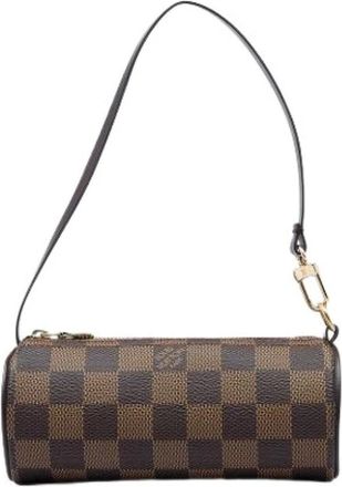 Louis Vuitton Pre-owned Papillon Pochette - Dames - Pre-owned - Bruin - Maat: ONE Size Zijde