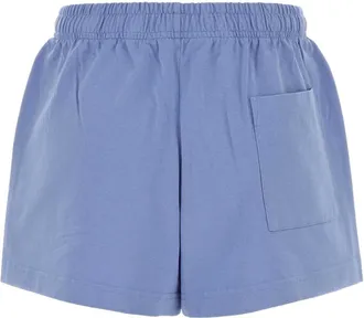 Sporty & Rich Womens Light-Blue Cotton Shorts Periwinkle Exterior